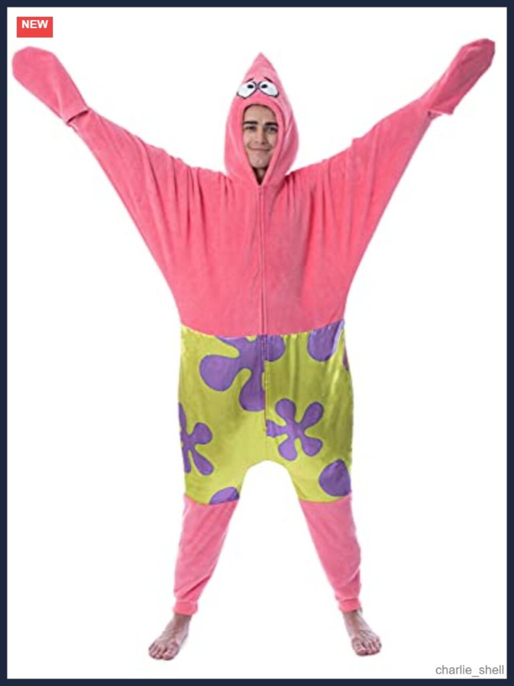 SpongeBob SquarePants Patrick Star Union Suit One-Piece Pajama Hooded